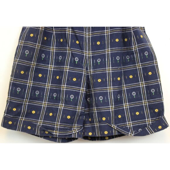 VTG 90s Good Lad Shorts Tennis Plaid Woven sz 4T Suspender Straps Preppy Unisex - Picture 4 of 8